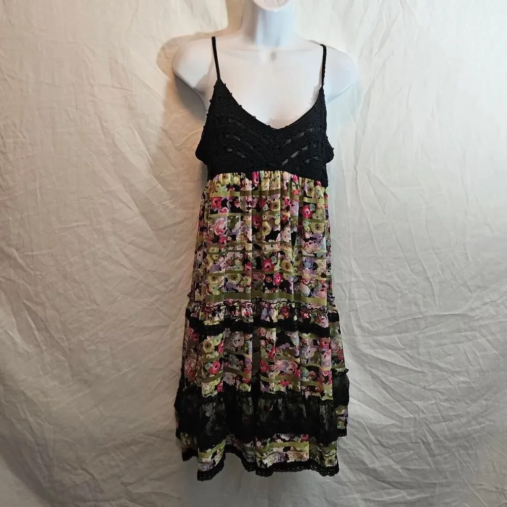 m60 miss sixty floral whimsigoth babydoll dress - Picture 2 of 4